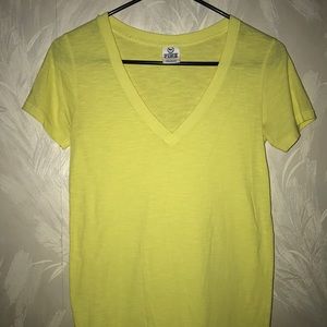 Victoria Secret ‘Pink’ Yellow v-neck 
Size: XS